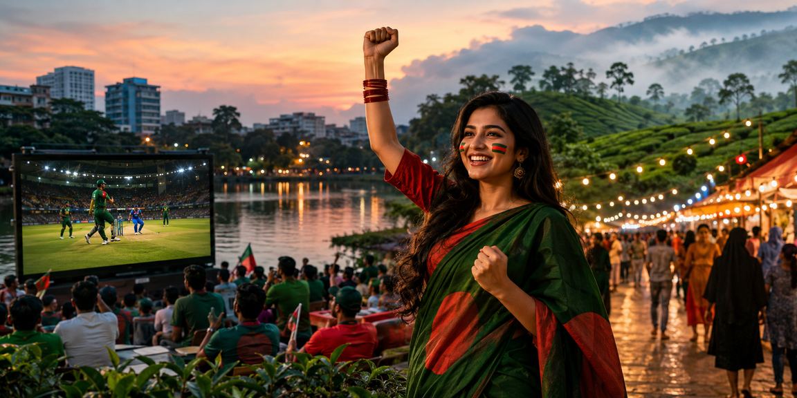 ঢাকার চা বাগানে ক্রিকেট বেটিং পুরস্কারের আনন্দ উপভোগ করছেন দর্শকরা